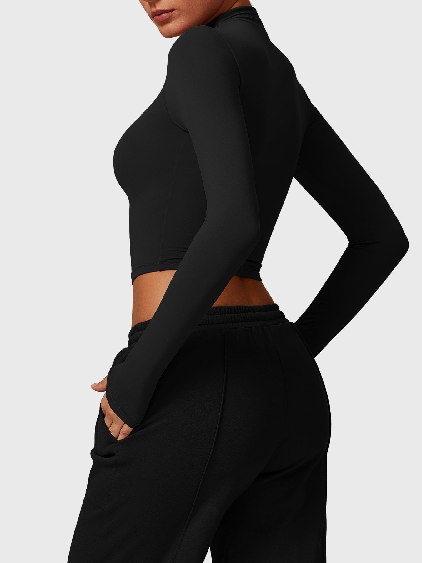 Ironfit Turtle Neck Long Sleeve Crop Top - Ironfit