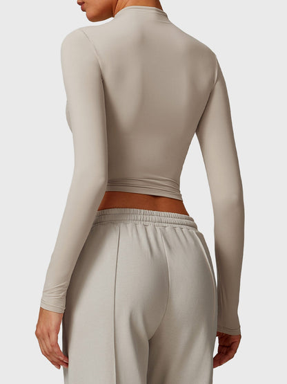 Ironfit Turtle Neck Long Sleeve Crop Top - Ironfit