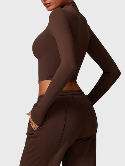 Ironfit Turtle Neck Long Sleeve Crop Top - Ironfit