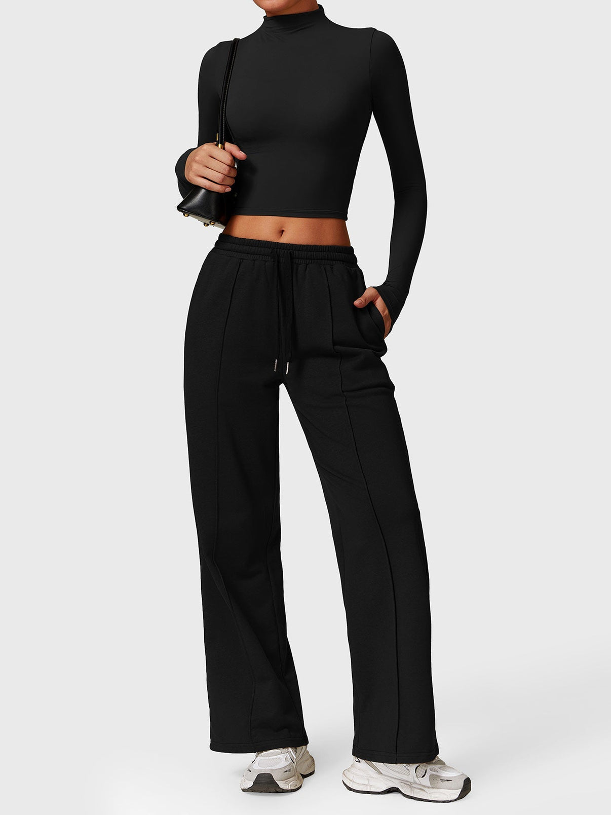 Ironfit Turtle Neck Long Sleeve Crop Top - Ironfit