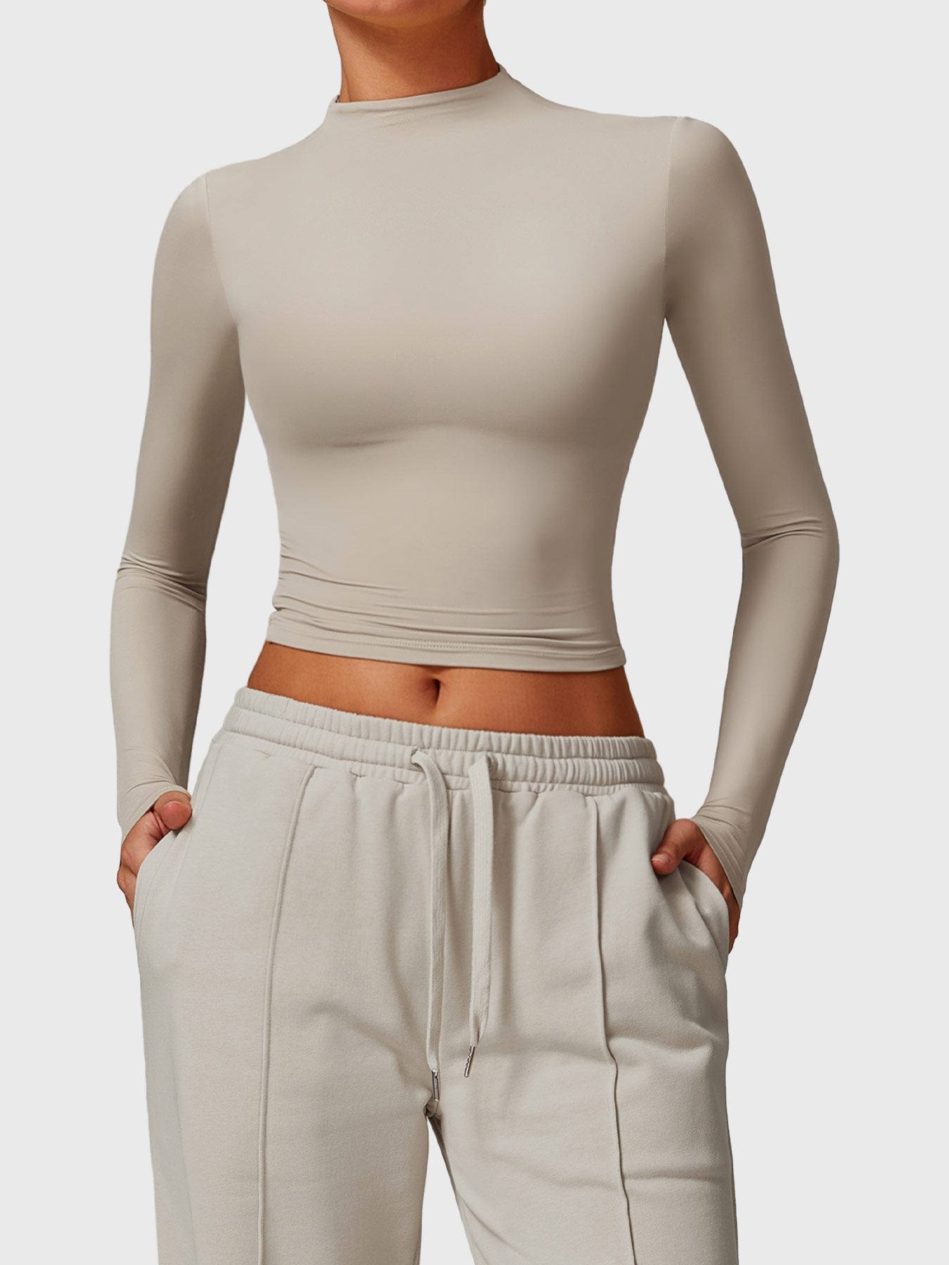 Ironfit Turtle Neck Long Sleeve Crop Top - Ironfit