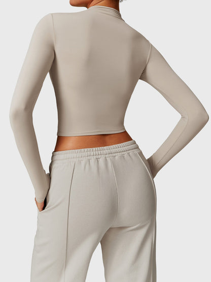 Ironfit Turtle Neck Long Sleeve Crop Top - Ironfit