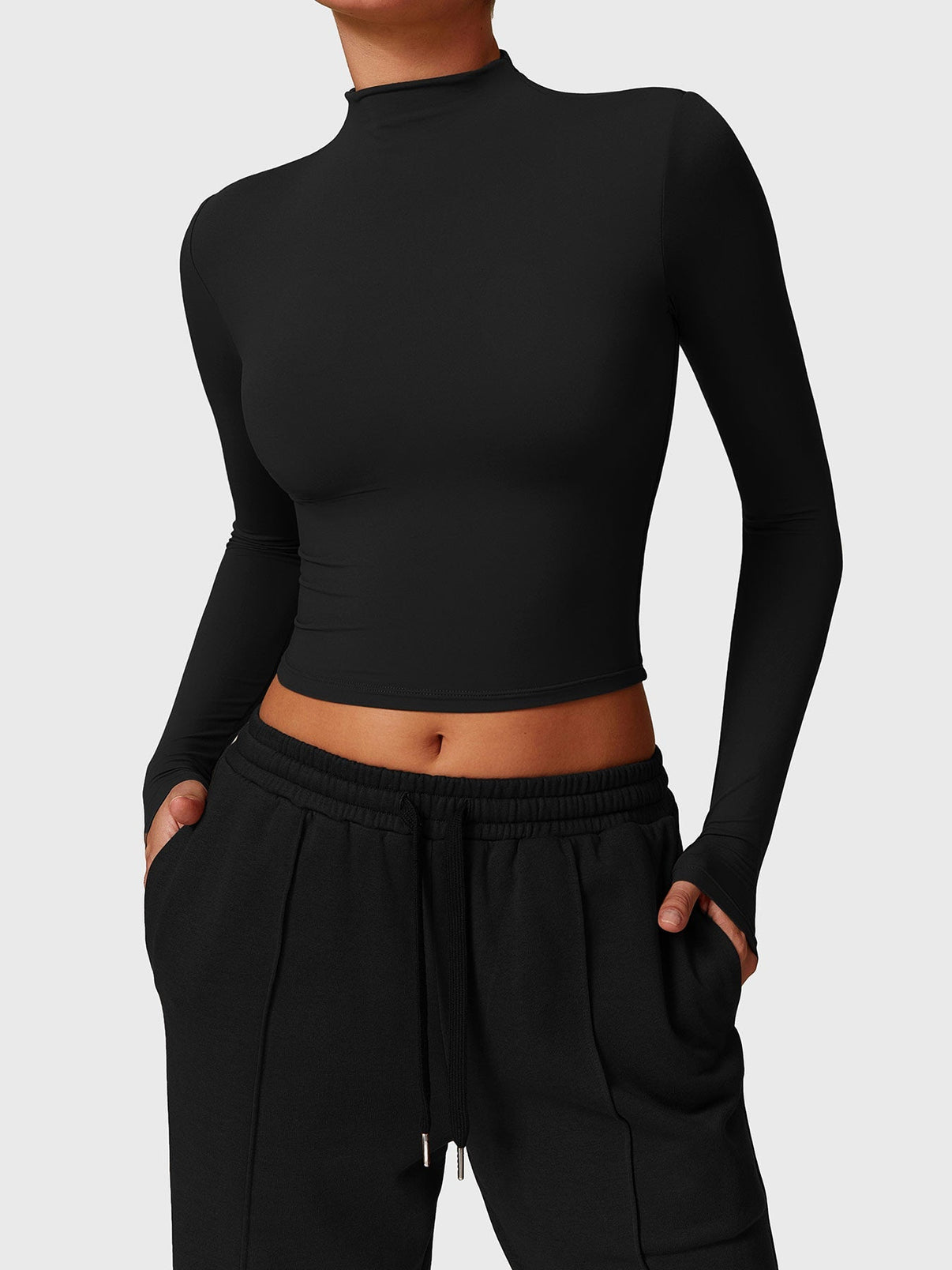Ironfit Turtle Neck Long Sleeve Crop Top - Ironfit
