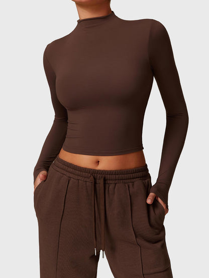Ironfit Turtle Neck Long Sleeve Crop Top - Ironfit