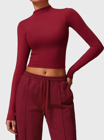 Ironfit Turtle Neck Long Sleeve Crop Top - Ironfit