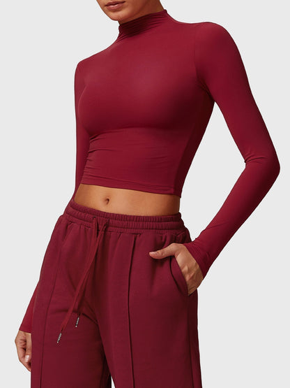 Ironfit Turtle Neck Long Sleeve Crop Top - Ironfit