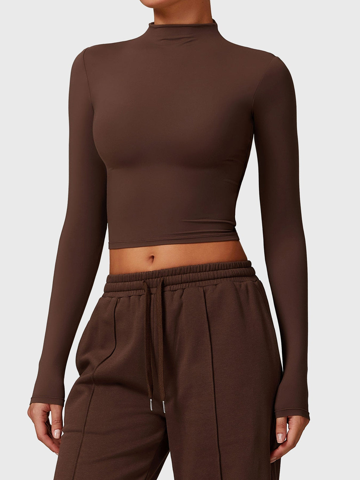 Ironfit Turtle Neck Long Sleeve Crop Top - Ironfit