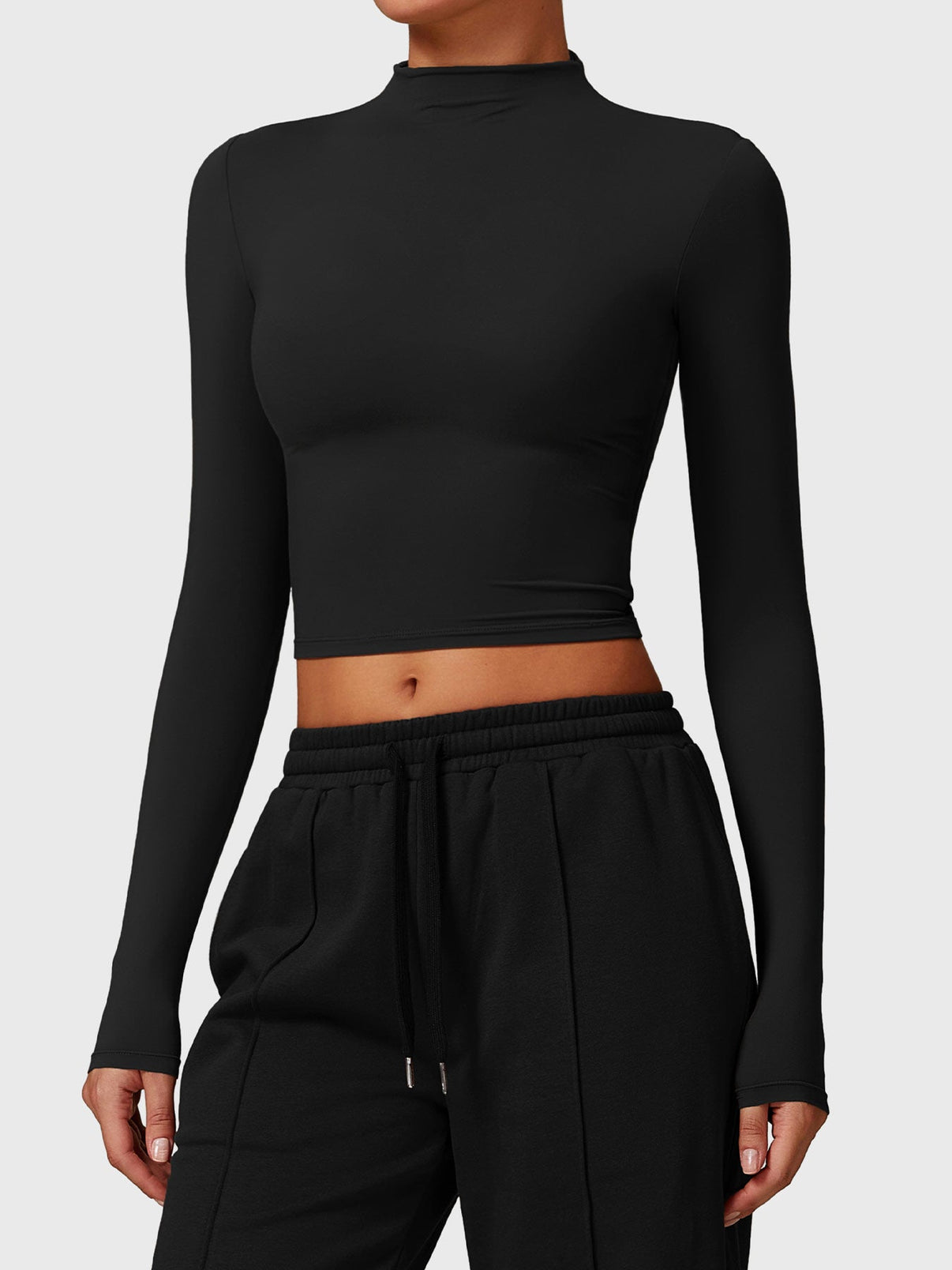 Ironfit Turtle Neck Long Sleeve Crop Top - Ironfit