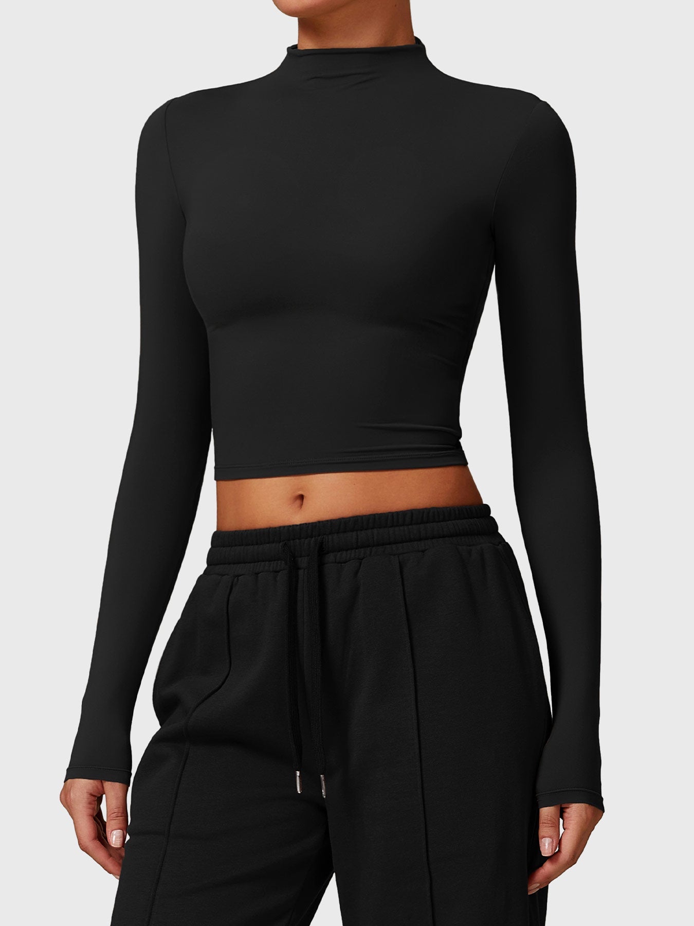 Ironfit Turtle Neck Long Sleeve Crop Top - Ironfit