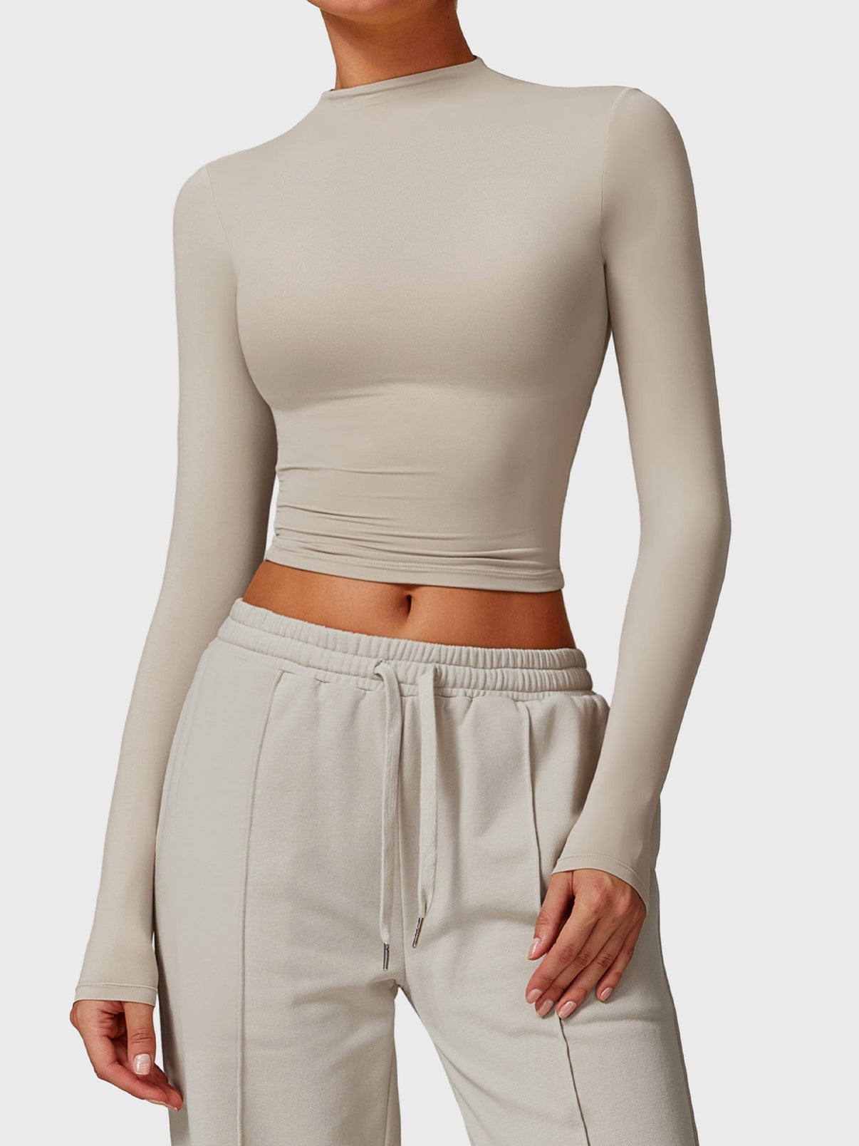 Ironfit Turtle Neck Long Sleeve Crop Top - Ironfit