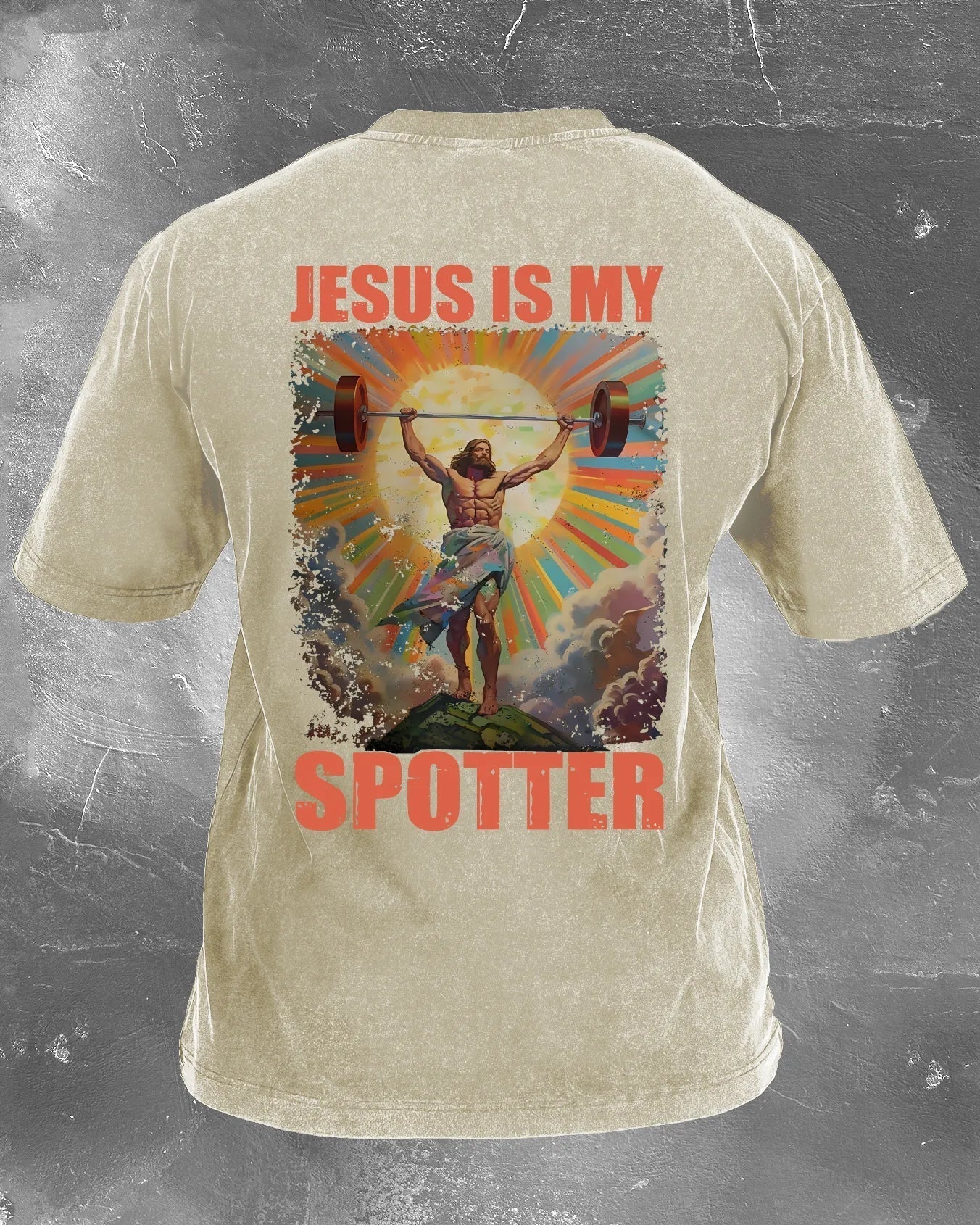 JESUS IS MY SPOTTER WASHED T - SHIRT - Ironfit