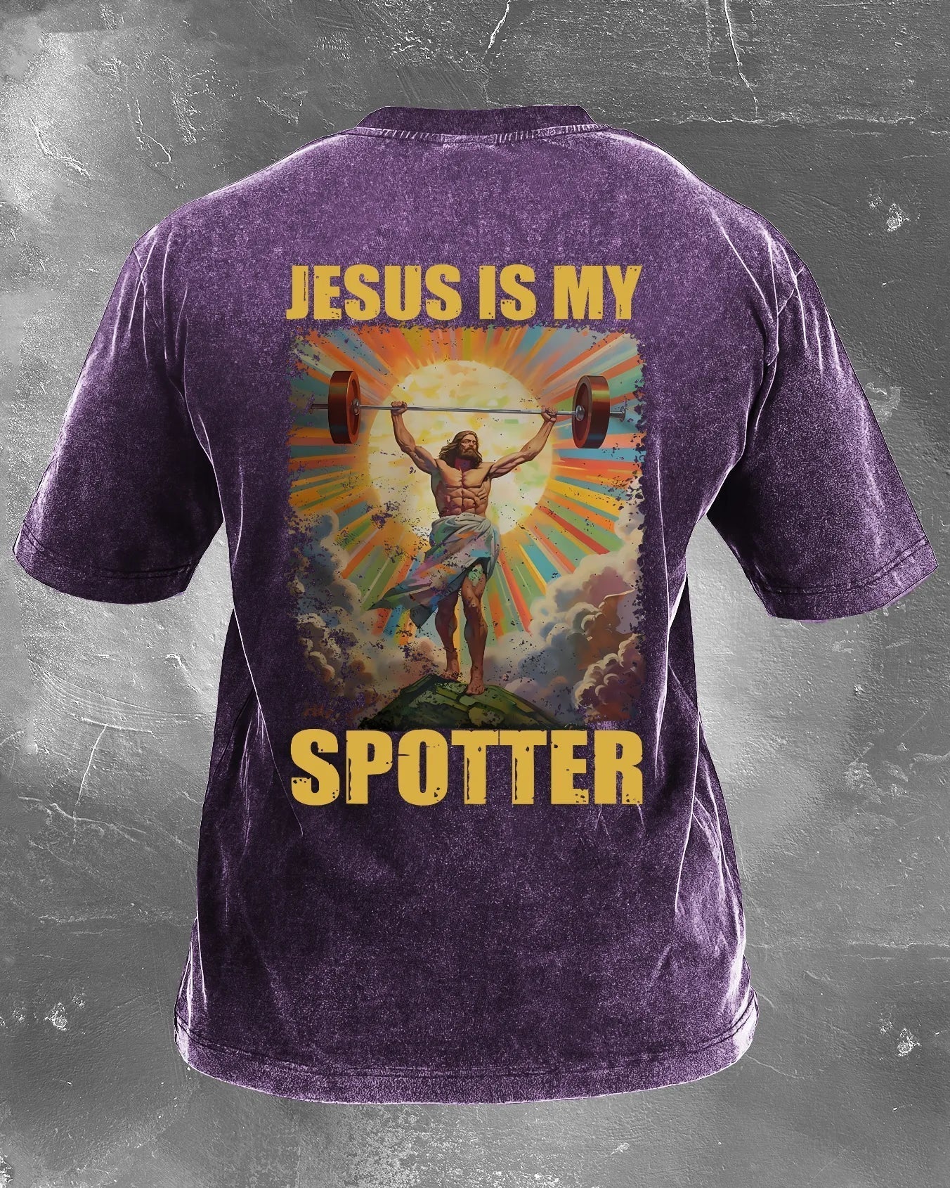 JESUS IS MY SPOTTER WASHED T - SHIRT - Ironfit
