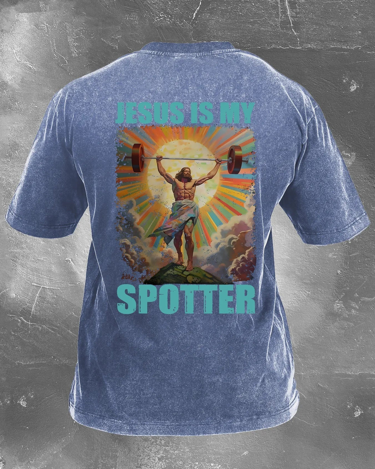 JESUS IS MY SPOTTER WASHED T - SHIRT - Ironfit