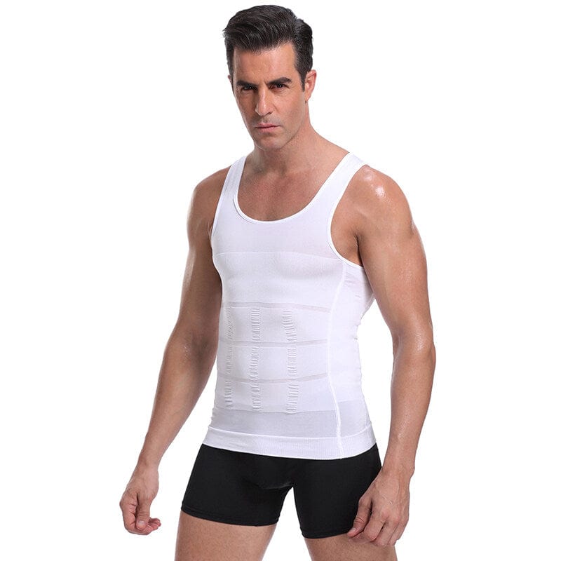 Körpergeschäft Shapewear Weiß / S Schlankheits-Bodysuit - Unterhemd für Männer