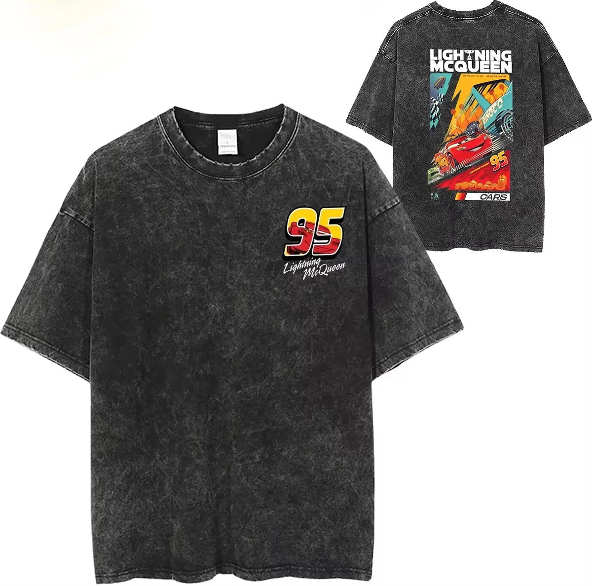 Lightning McQueen washed T-shirt - Ironfit