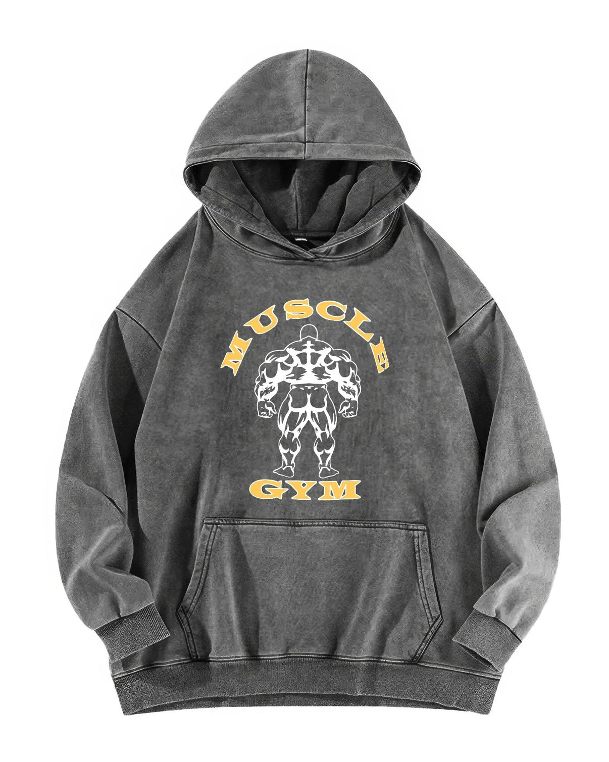 MUSCLE GYM WASHED HOODIE - Ironfit