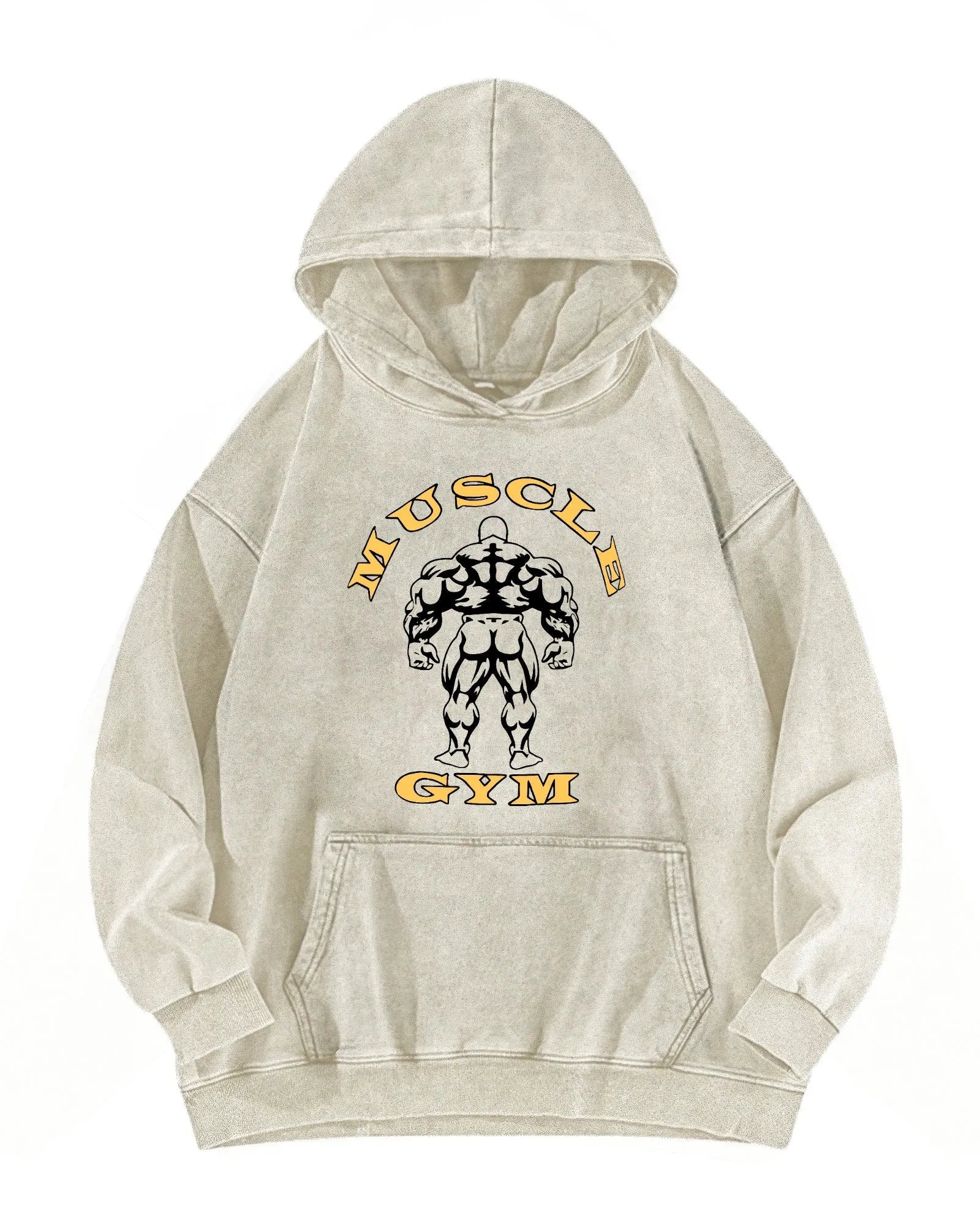 MUSCLE GYM WASHED HOODIE - Ironfit