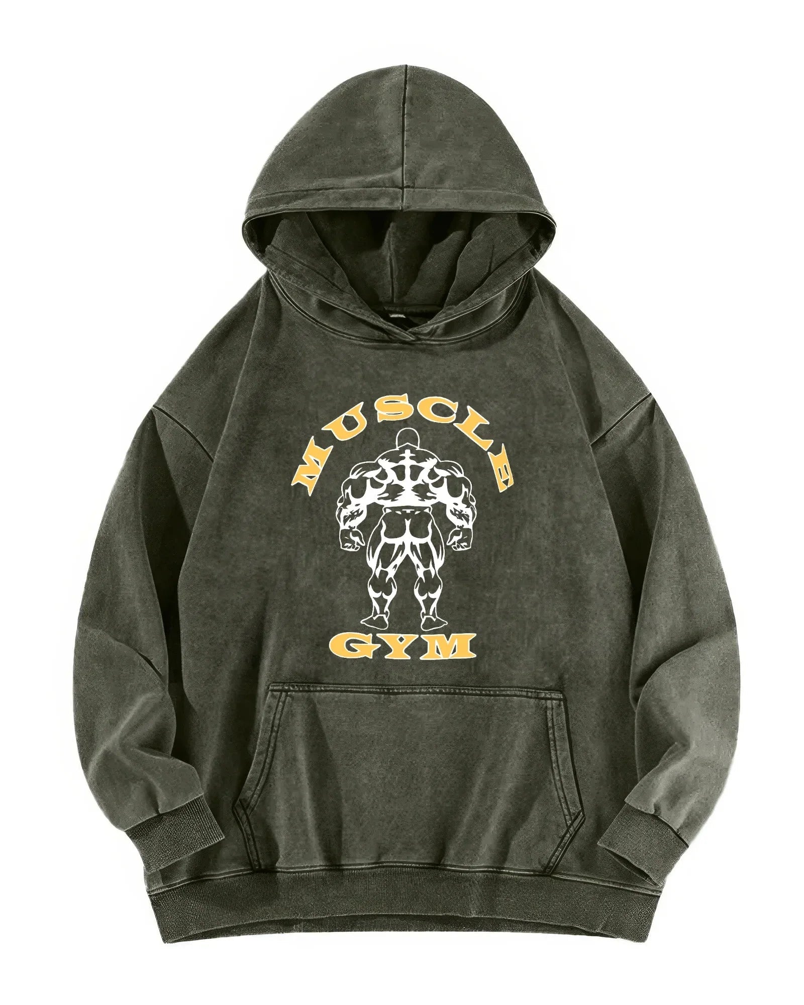 MUSCLE GYM WASHED HOODIE - Ironfit