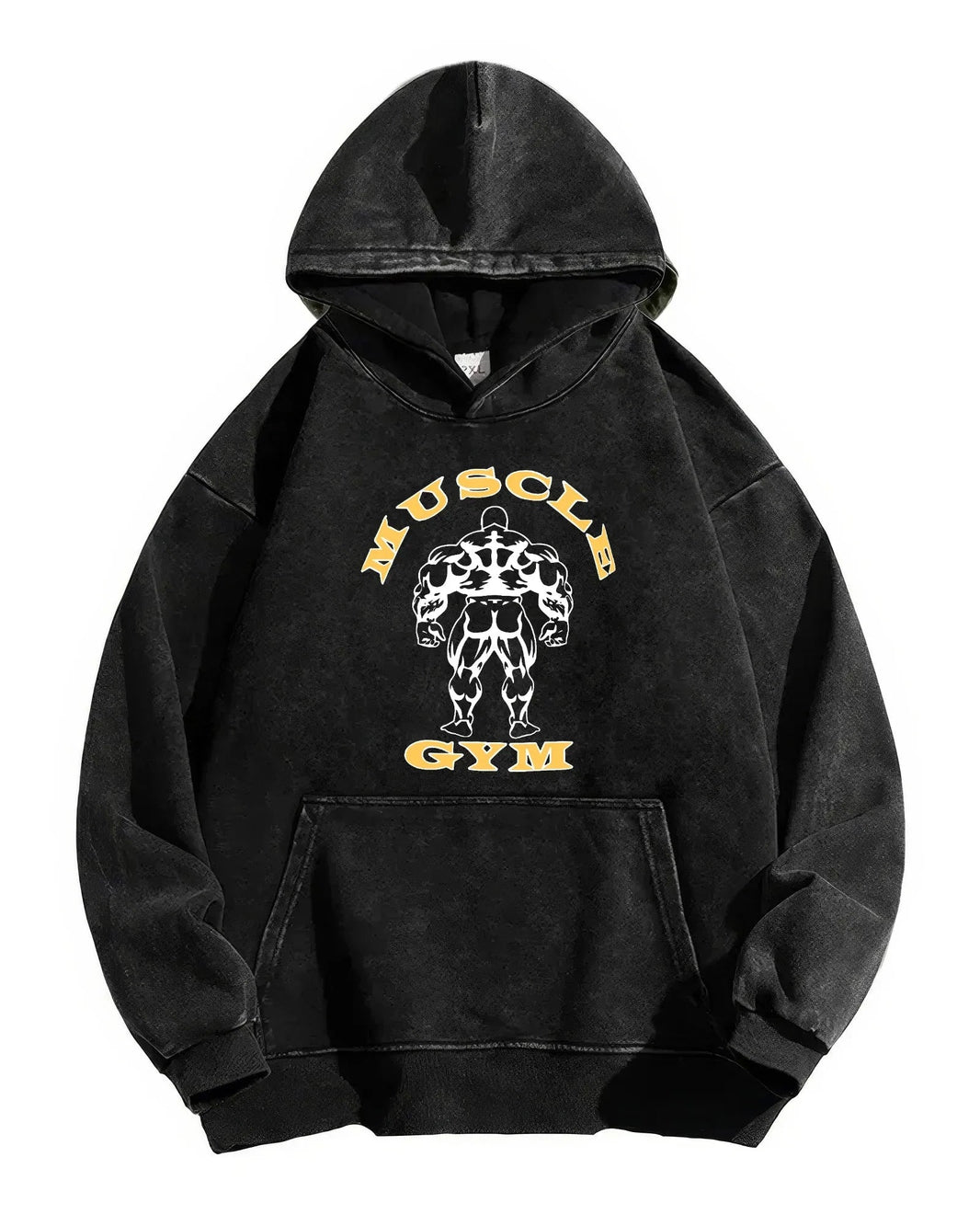 MUSCLE GYM WASHED HOODIE - Ironfit