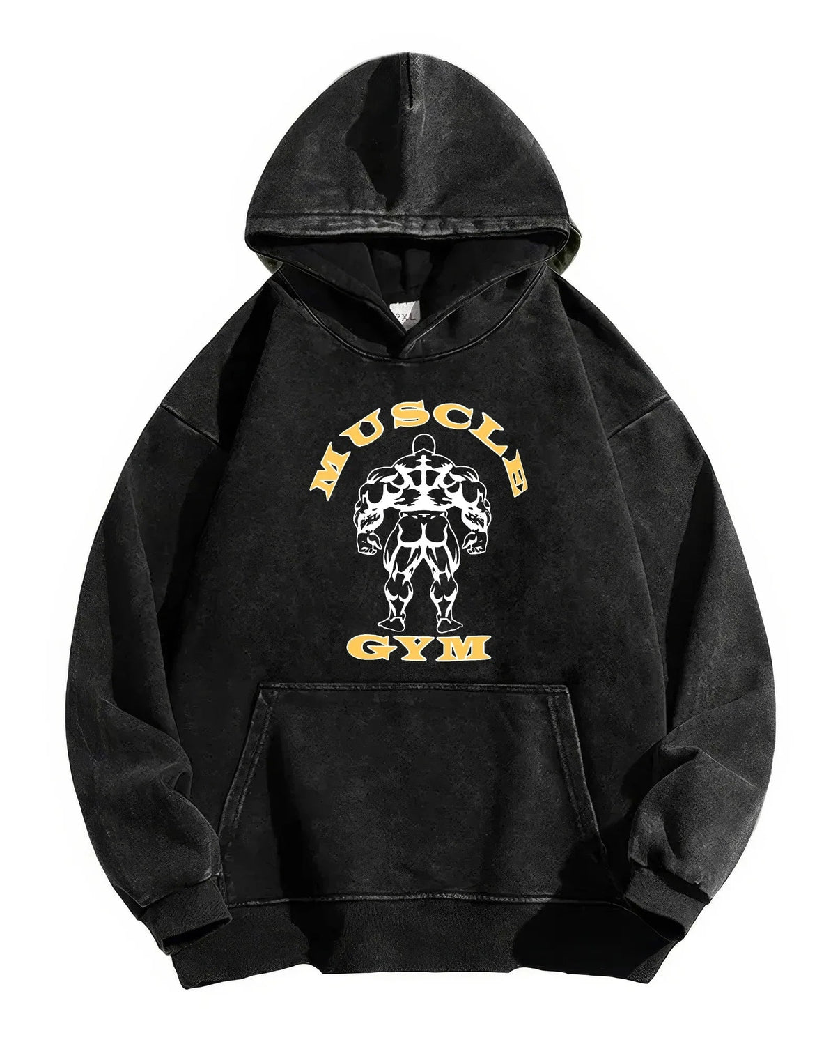 MUSCLE GYM WASHED HOODIE - Ironfit