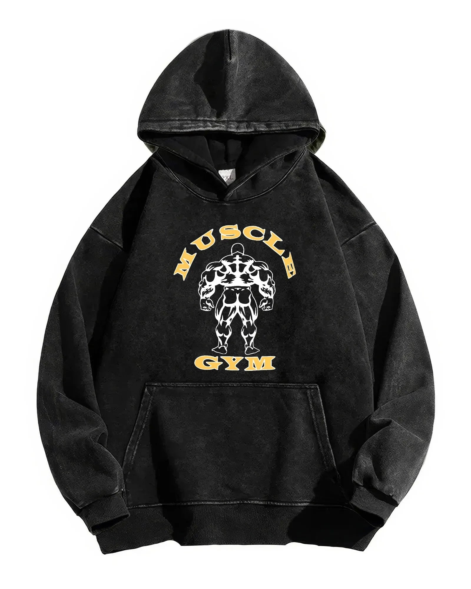 MUSCLE GYM WASHED HOODIE - Ironfit