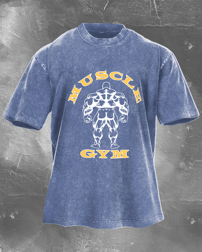 MUSCLE GYM WASHED T - SHIRT - Ironfit