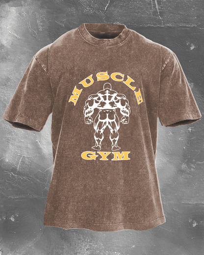 MUSCLE GYM WASHED T - SHIRT - Ironfit