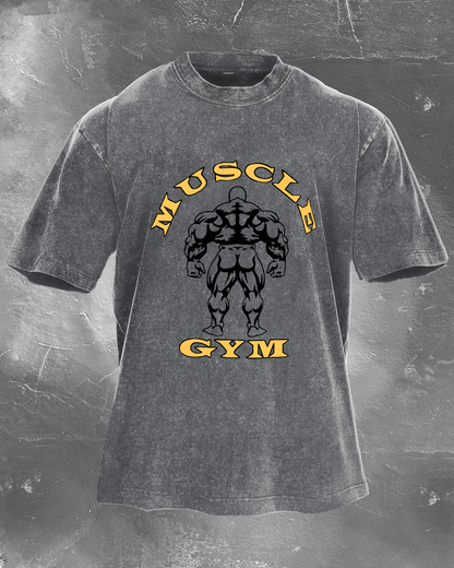 MUSCLE GYM WASHED T - SHIRT - Ironfit