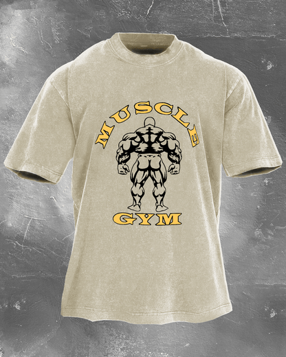 MUSCLE GYM WASHED T - SHIRT - Ironfit