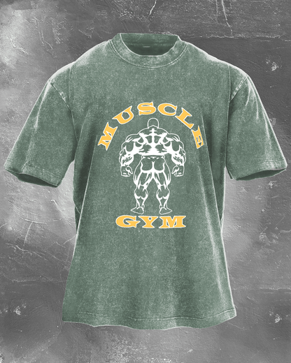 MUSCLE GYM WASHED T - SHIRT - Ironfit