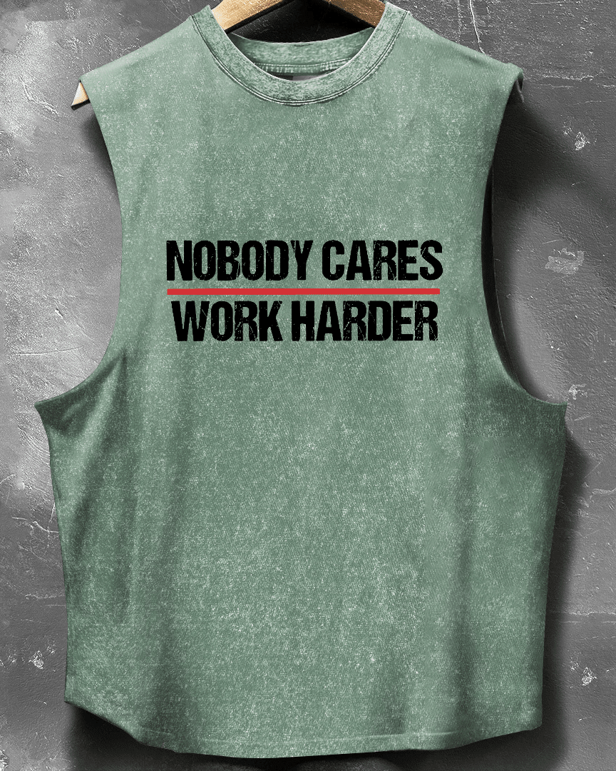 NOBODY CARES WORK HARDER SLEEVELESS TANK - Ironfit