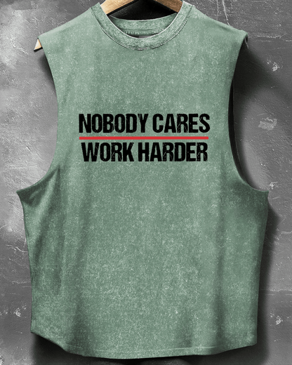 NOBODY CARES WORK HARDER SLEEVELESS TANK - Ironfit