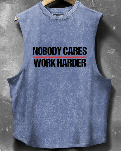 NOBODY CARES WORK HARDER SLEEVELESS TANK - Ironfit