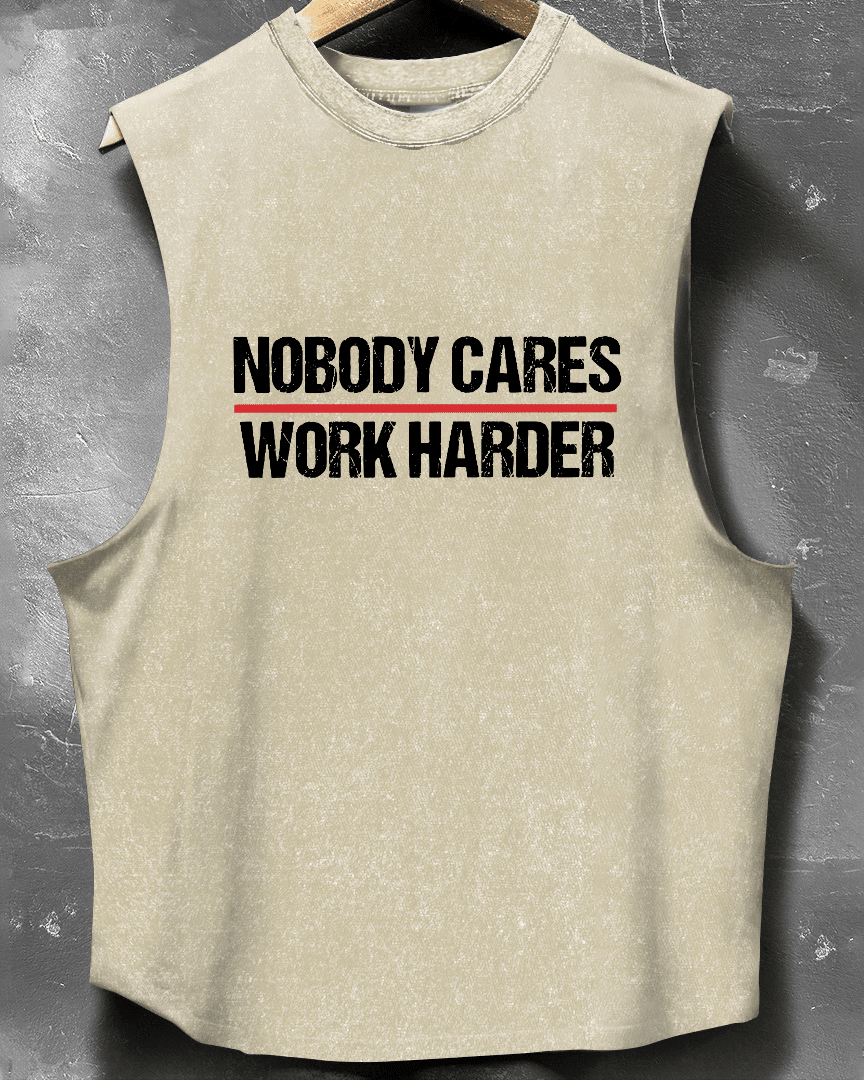 NOBODY CARES WORK HARDER SLEEVELESS TANK - Ironfit