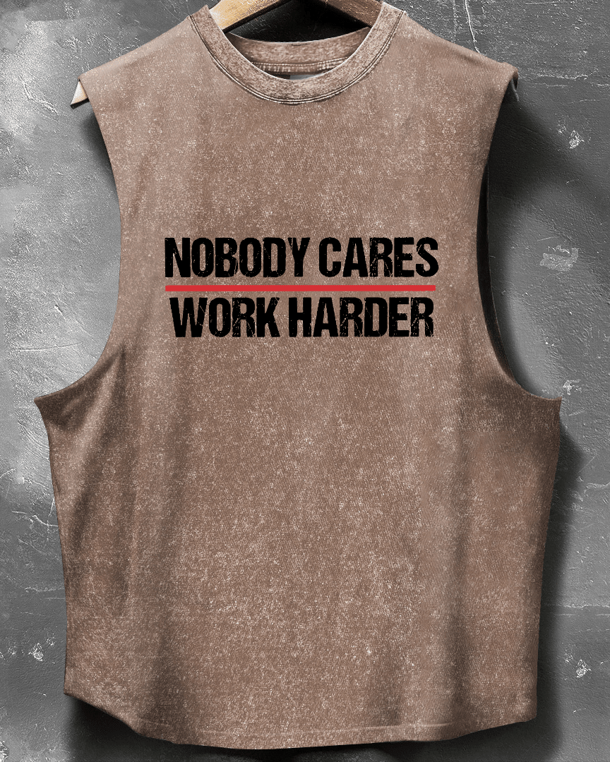 NOBODY CARES WORK HARDER SLEEVELESS TANK - Ironfit