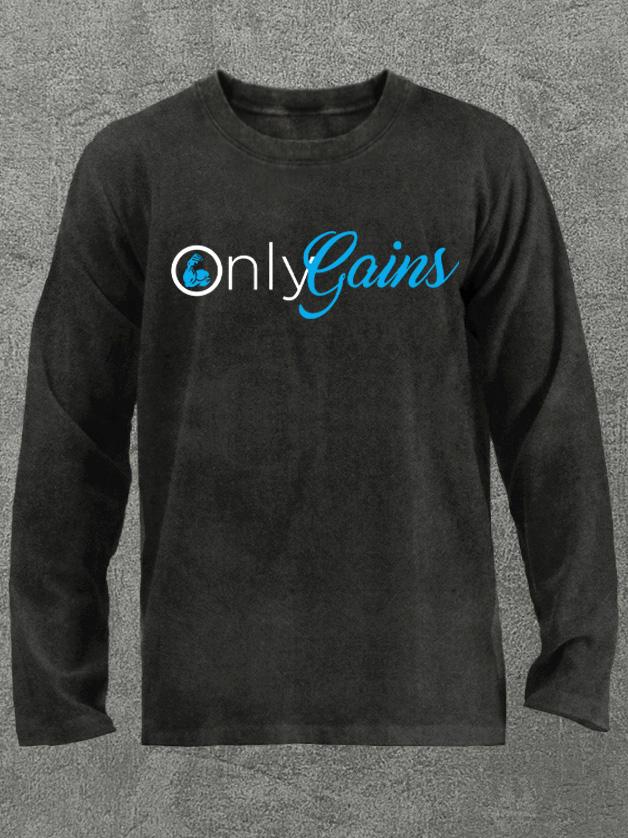 Only Gains Gewaschenes Langarm-T-Shirt - Gymfit