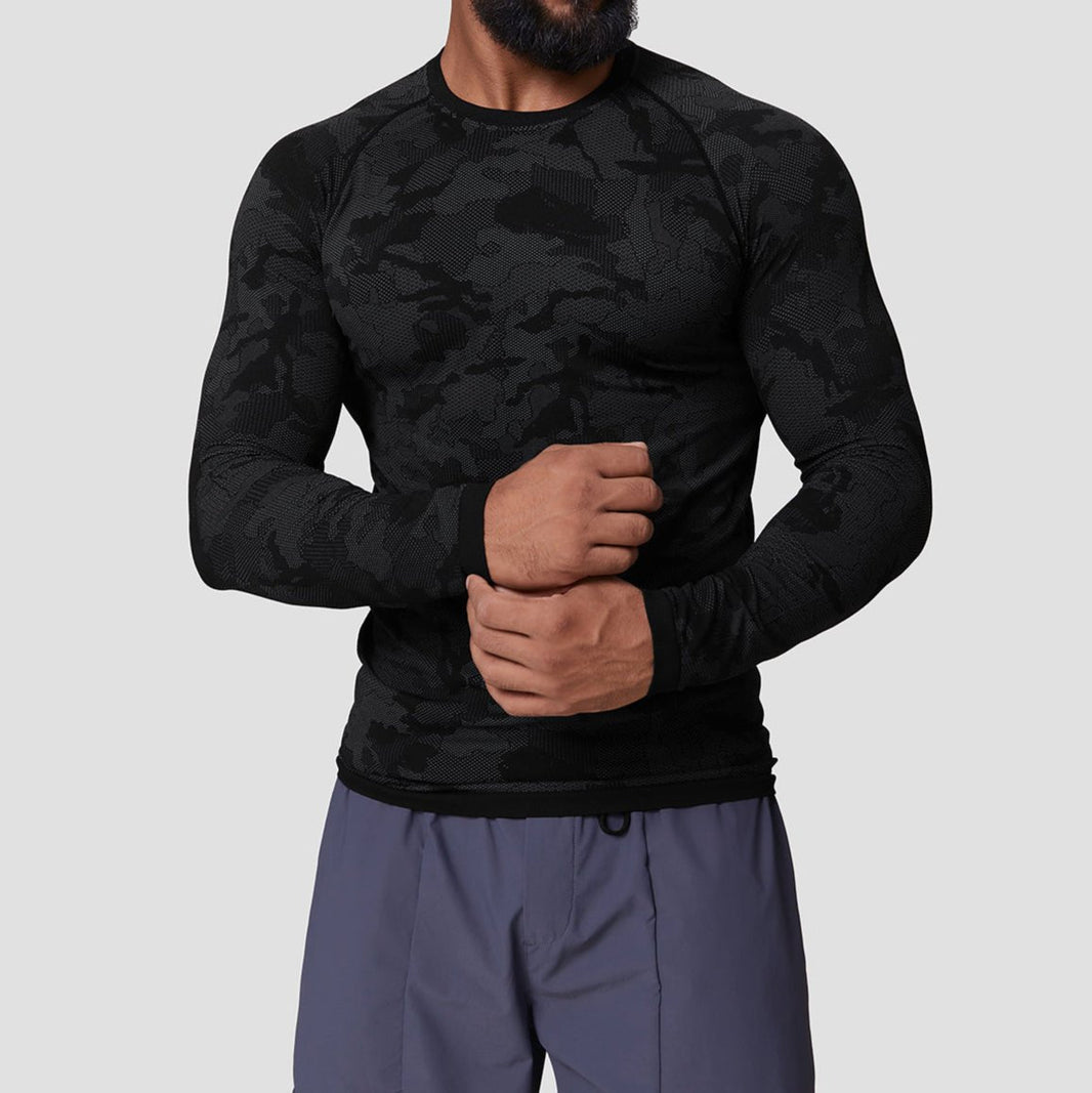 Seamless Camo Schnell trocknendes Langarmshirt - Gymfit