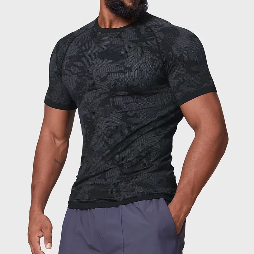Seamless Camo Quick Dry T-Shirt - Gymfit