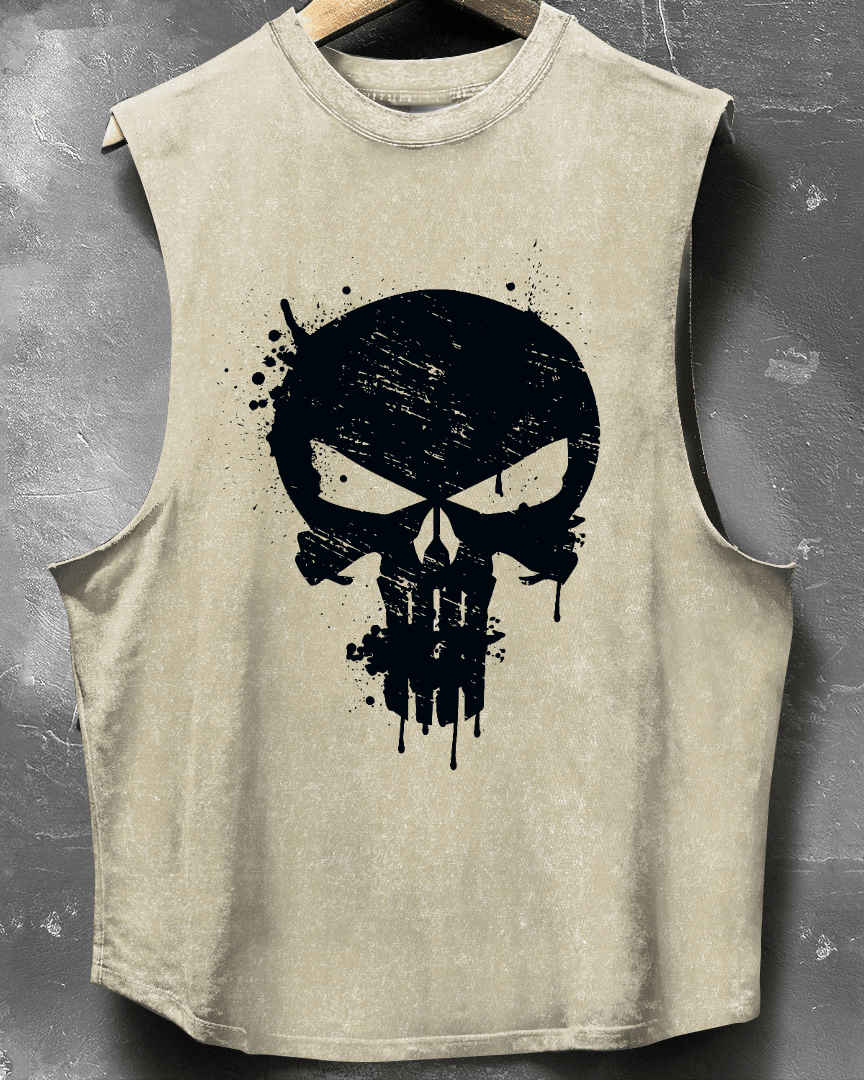 SKULL DROP SLEEVELESS TANK - Ironfit