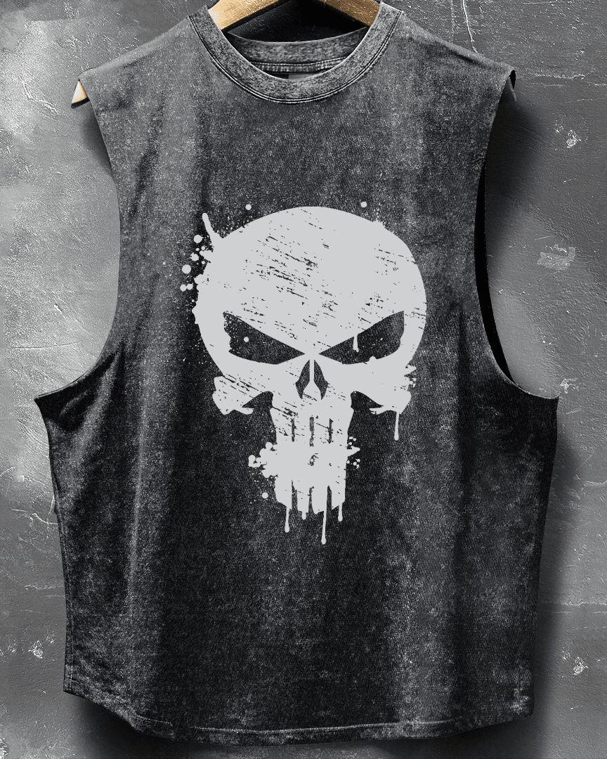 SKULL DROP SLEEVELESS TANK - Ironfit