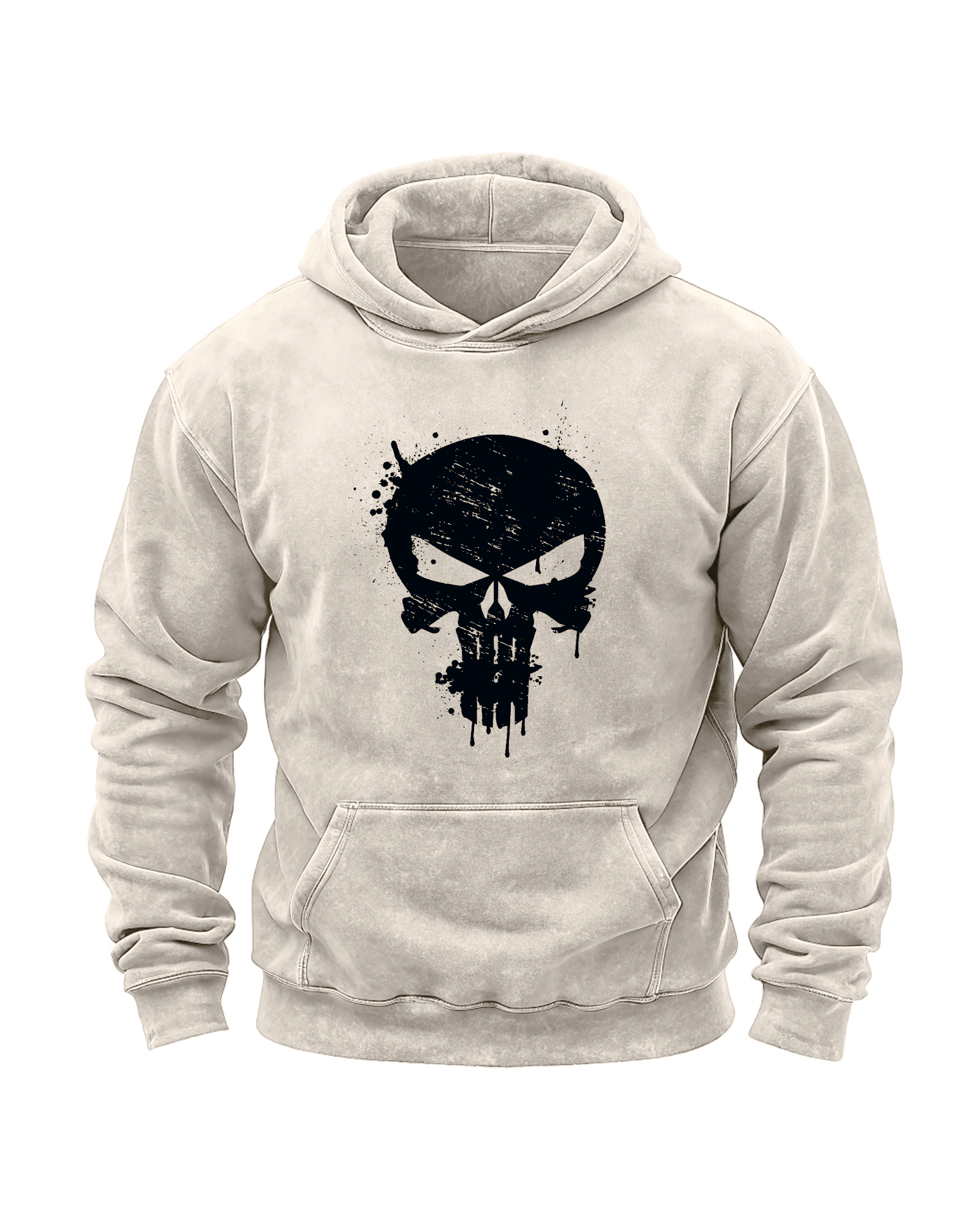 SKULL WASHED HOODIE - Ironfit