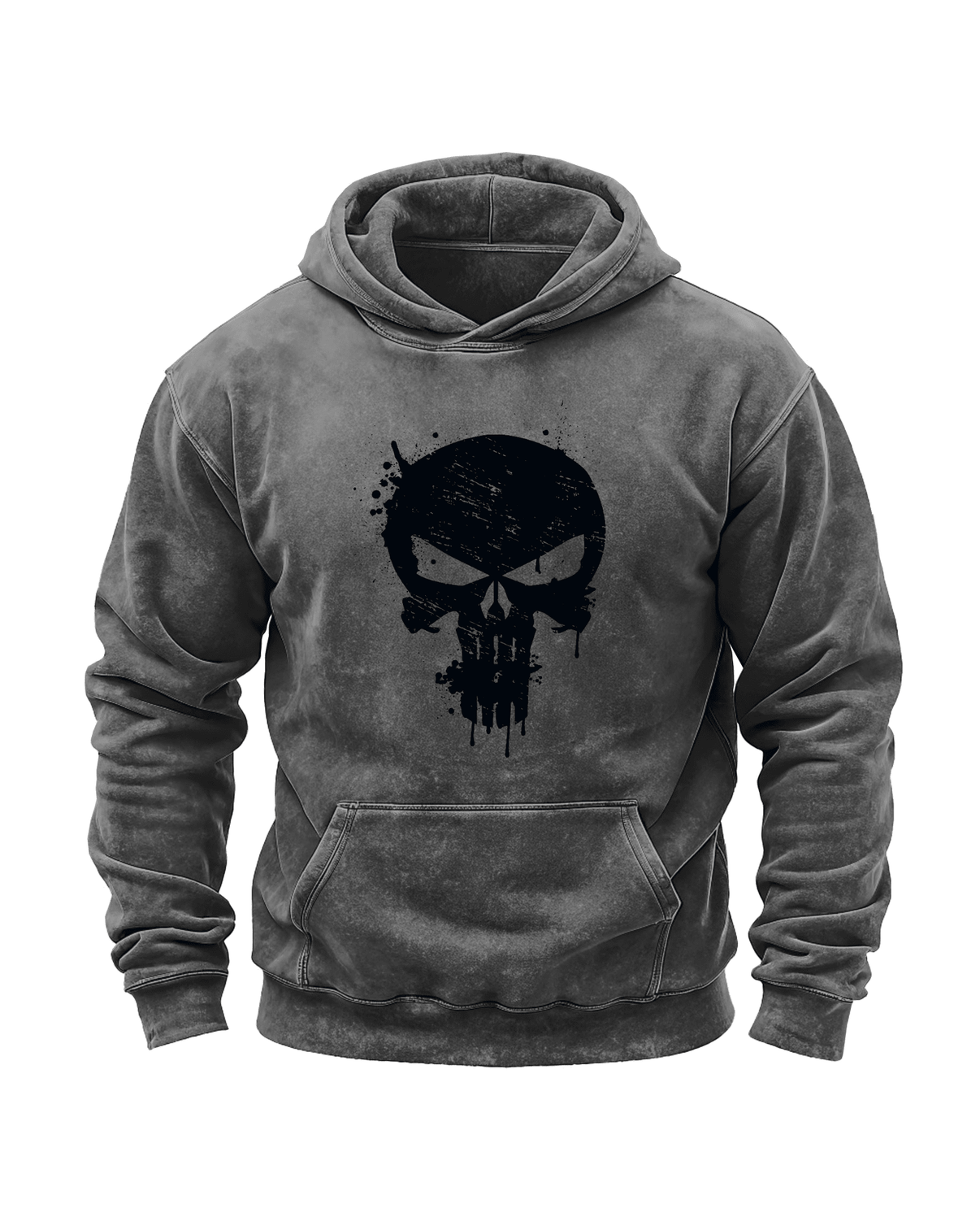 SKULL WASHED HOODIE - Ironfit