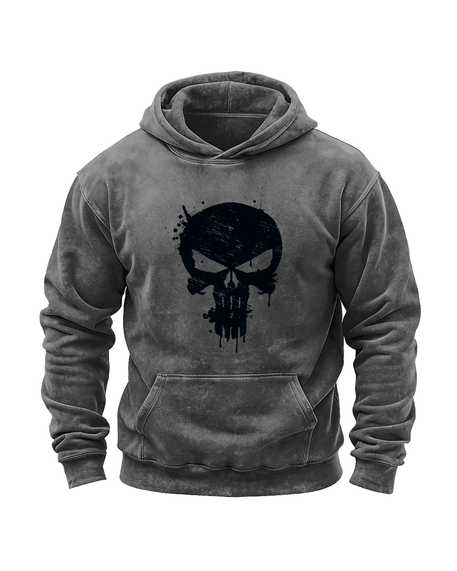 SKULL WASHED HOODIE - Ironfit