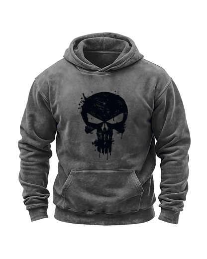 SKULL WASHED HOODIE - Ironfit