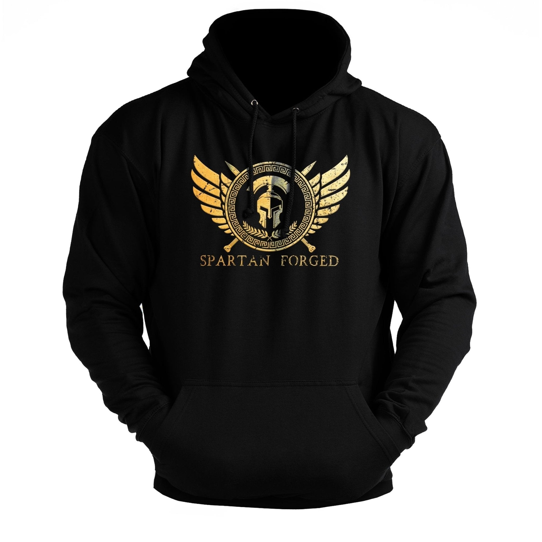 Spartan Forged Chest Gold Hoodie - Ironfit