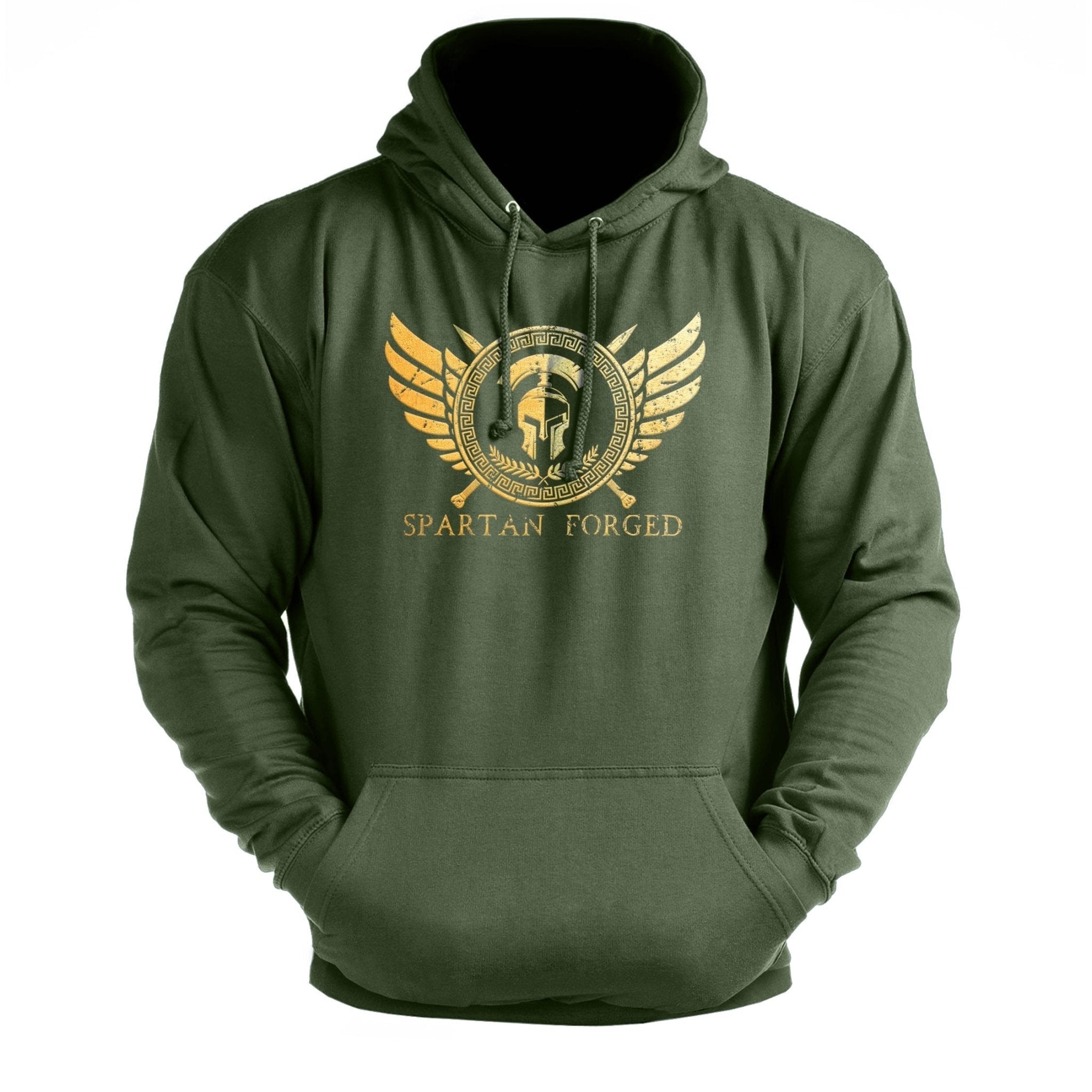 Spartan Forged Chest Gold Hoodie - Ironfit