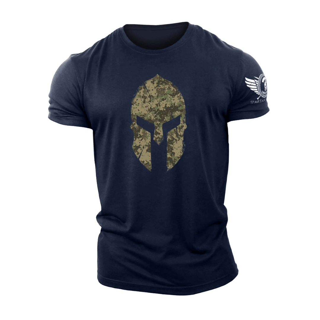 Spartan Helmet Woodland Camo - Gym T-Shirt - Ironfit
