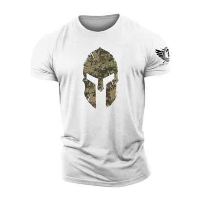 Spartan Helmet Woodland Camo - Gym T-Shirt - Ironfit