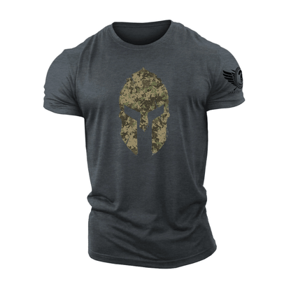 Spartan Helmet Woodland Camo - Gym T-Shirt - Ironfit
