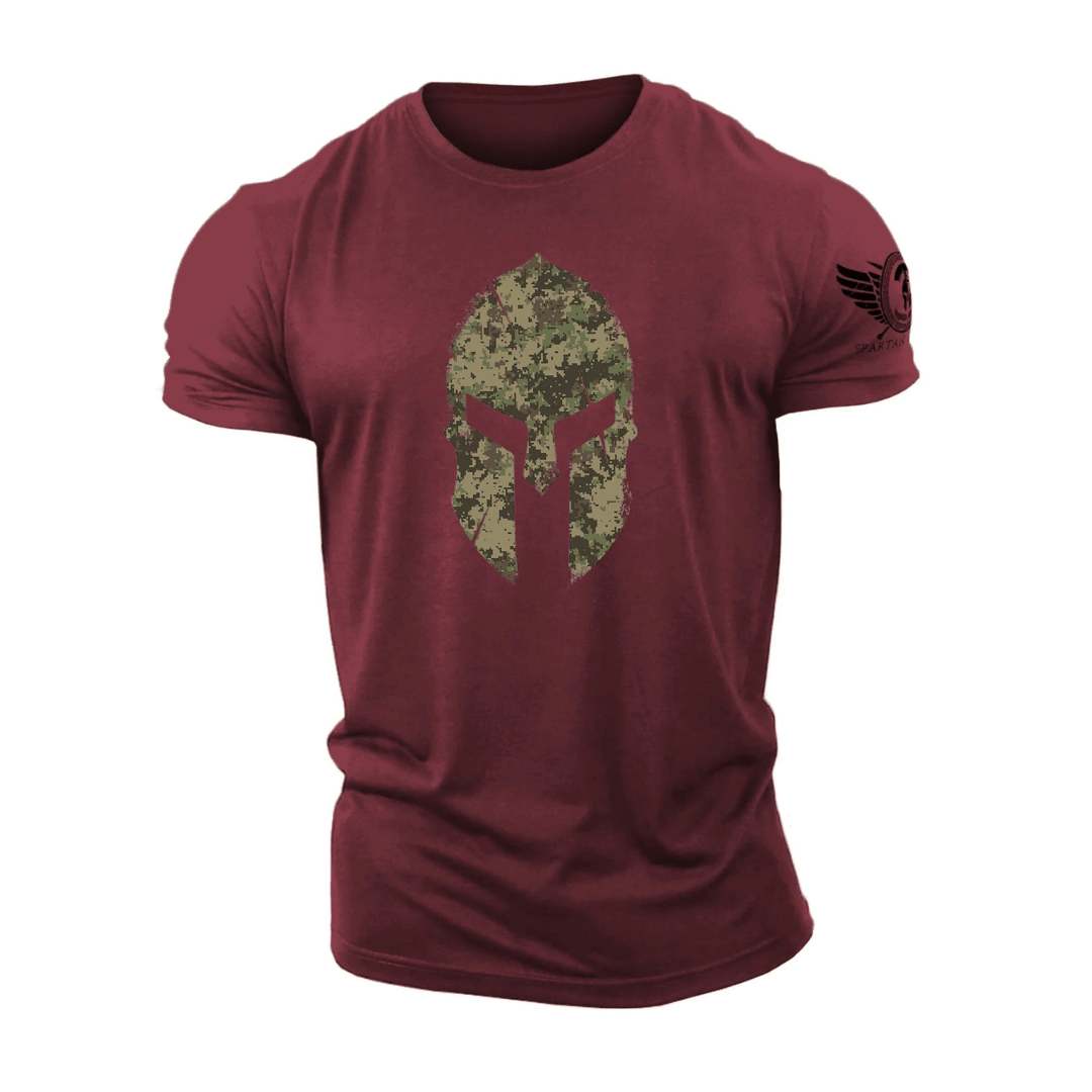 Spartan Helmet Woodland Camo - Gym T-Shirt - Ironfit